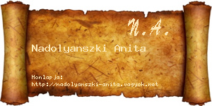 Nadolyanszki Anita névjegykártya